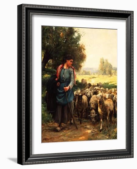 The Young Shepherdess, C.1900-Julien Dupre-Framed Giclee Print