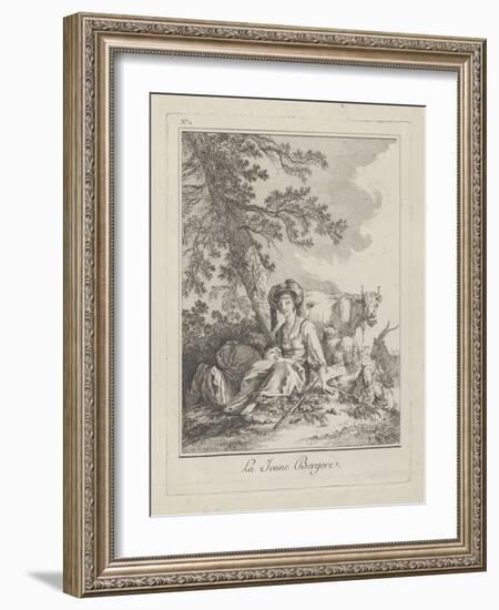 The Young Shepherdess, Plate Two from Divers Habillements Des Peuples Du Nord, 1765-Jean-Baptiste Le Prince-Framed Giclee Print