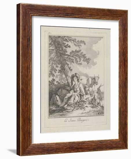 The Young Shepherdess, Plate Two from Divers Habillements Des Peuples Du Nord, 1765-Jean-Baptiste Le Prince-Framed Giclee Print