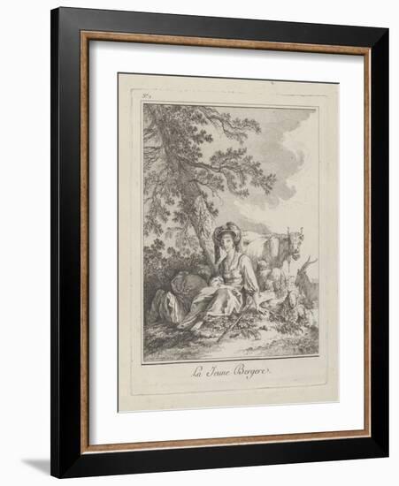 The Young Shepherdess, Plate Two from Divers Habillements Des Peuples Du Nord, 1765-Jean-Baptiste Le Prince-Framed Giclee Print