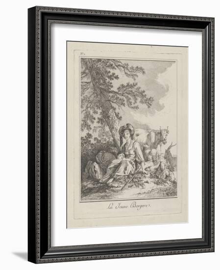 The Young Shepherdess, Plate Two from Divers Habillements Des Peuples Du Nord, 1765-Jean-Baptiste Le Prince-Framed Giclee Print