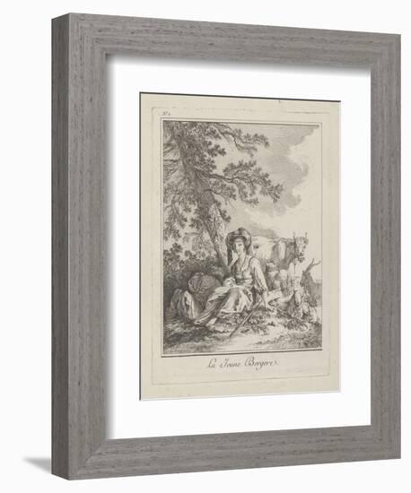 The Young Shepherdess, Plate Two from Divers Habillements Des Peuples Du Nord, 1765-Jean-Baptiste Le Prince-Framed Giclee Print