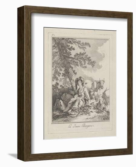 The Young Shepherdess, Plate Two from Divers Habillements Des Peuples Du Nord, 1765-Jean-Baptiste Le Prince-Framed Giclee Print