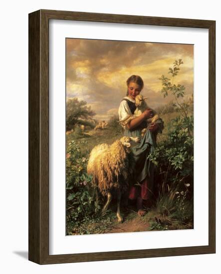 The Young Shepherdess-Johann Baptist Hofner-Framed Premium Giclee Print