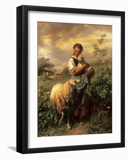 The Young Shepherdess-Johann Baptist Hofner-Framed Premium Giclee Print