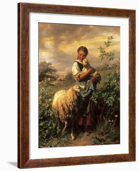 The Young Shepherdess-Johann Baptist Hofner-Framed Premium Giclee Print