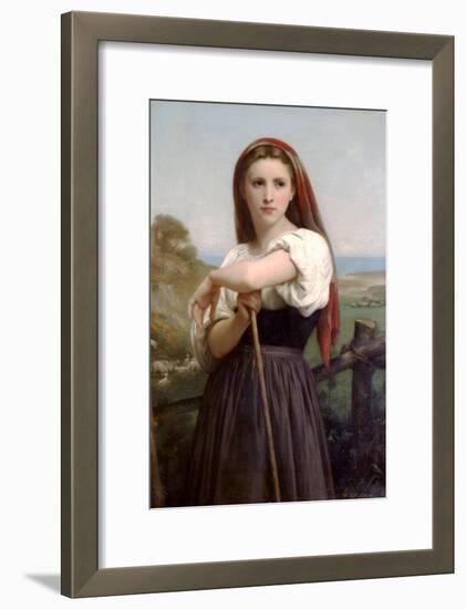 The Young Shepherdess-William Adolphe Bouguereau-Framed Art Print