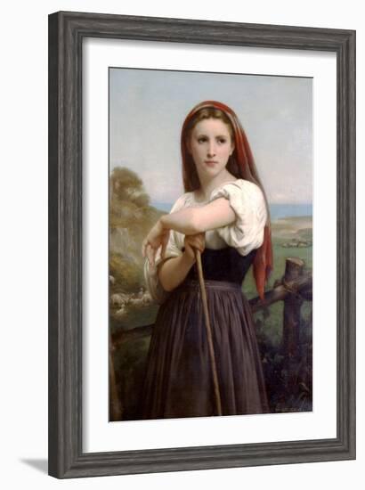 The Young Shepherdess-William Adolphe Bouguereau-Framed Art Print