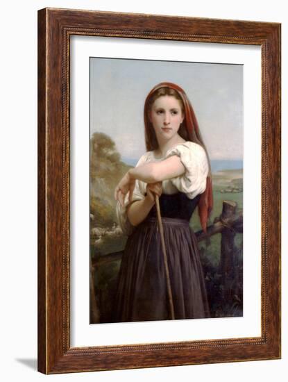 The Young Shepherdess-William Adolphe Bouguereau-Framed Art Print