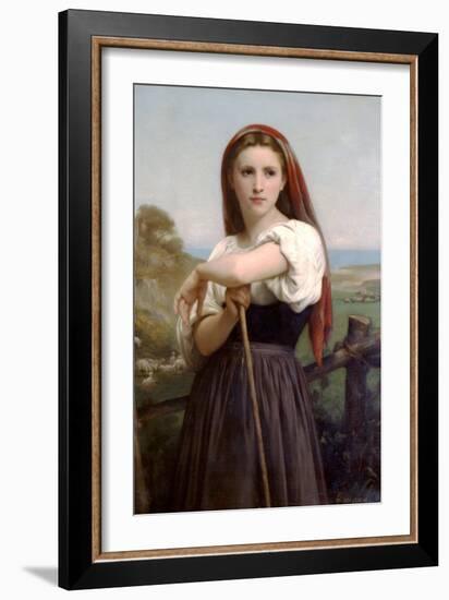 The Young Shepherdess-William Adolphe Bouguereau-Framed Art Print