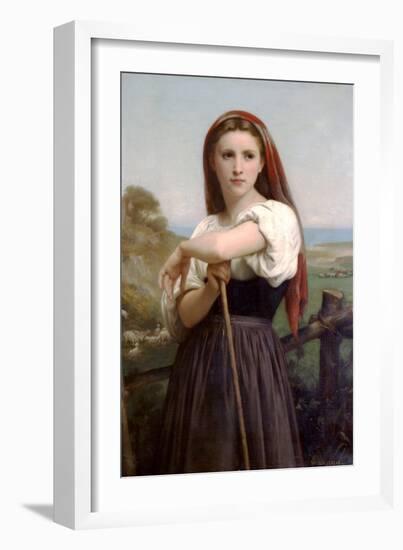 The Young Shepherdess-William Adolphe Bouguereau-Framed Art Print