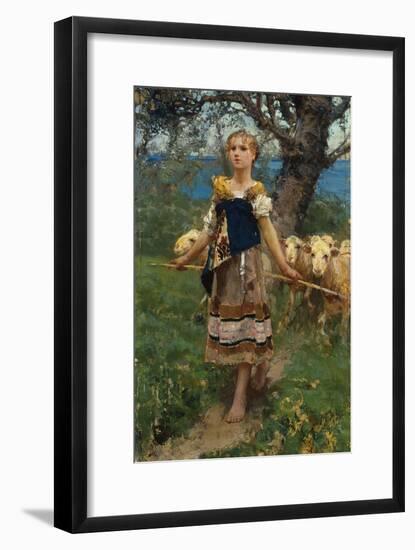 The Young Shepherdess-Francesco Paolo Michetti-Framed Giclee Print