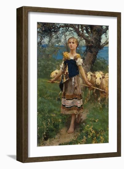 The Young Shepherdess-Francesco Paolo Michetti-Framed Giclee Print