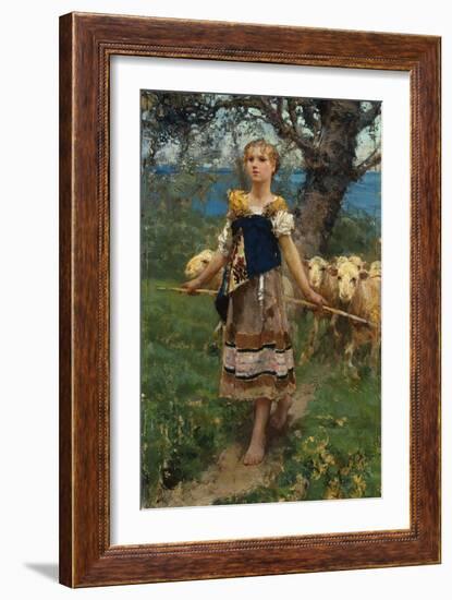 The Young Shepherdess-Francesco Paolo Michetti-Framed Giclee Print