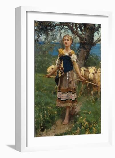 The Young Shepherdess-Francesco Paolo Michetti-Framed Giclee Print