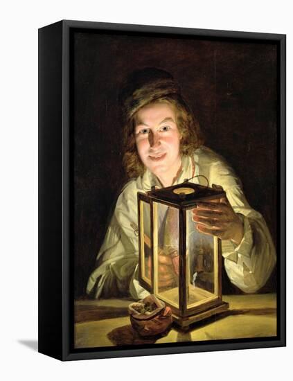 The Young Stableboy with a Stable Lamp, 1824-Ferdinand Georg Waldmuller-Framed Premier Image Canvas