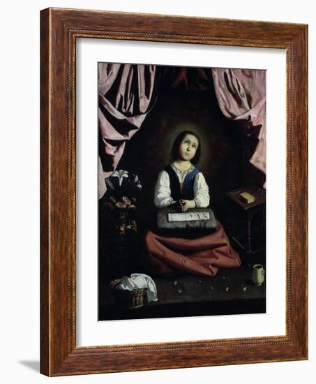 The Young Virgin, C1632-33-Francisco de Zurbarán-Framed Giclee Print