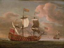 The British Man-O'-War `The Royal James' Flying the Royal Ensign Off a Coast-Willem Van De, The Younger Velde-Giclee Print