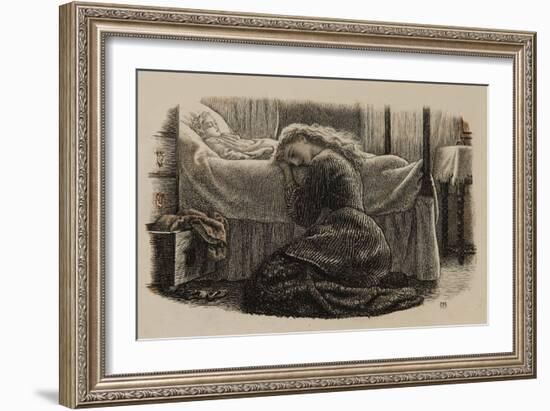 The Youngest Child's Death, C.1865 (Ink on Paper)-Arthur Hughes-Framed Giclee Print