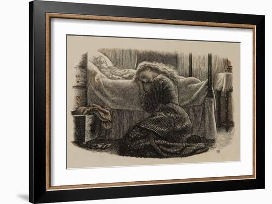 The Youngest Child's Death, C.1865 (Ink on Paper)-Arthur Hughes-Framed Giclee Print