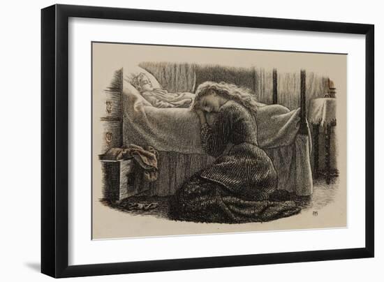 The Youngest Child's Death, C.1865 (Ink on Paper)-Arthur Hughes-Framed Giclee Print