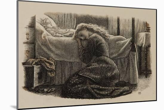 The Youngest Child's Death, C.1865 (Ink on Paper)-Arthur Hughes-Mounted Giclee Print