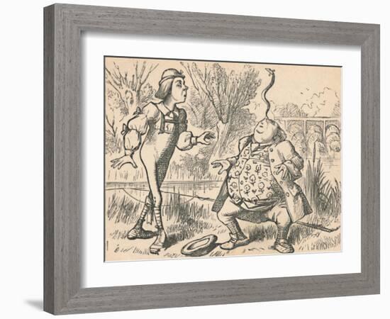 'The youth and his father, who is balancing a fish on his nose', 1889-John Tenniel-Framed Giclee Print