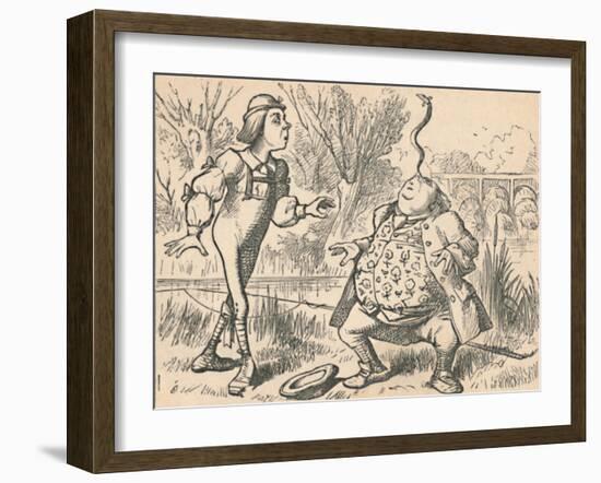 'The youth and his father, who is balancing a fish on his nose', 1889-John Tenniel-Framed Giclee Print