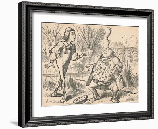 'The youth and his father, who is balancing a fish on his nose', 1889-John Tenniel-Framed Giclee Print