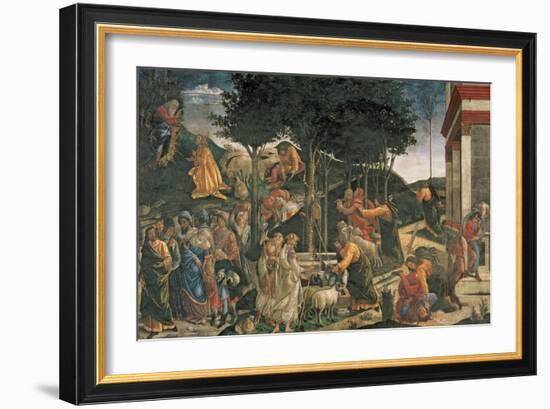 The Youth of Moses, in the Sistine Chapel, 1481 (Fresco) (For Detail See 315896)-Sandro Botticelli-Framed Giclee Print