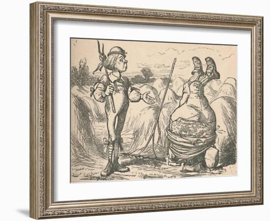 'The youth talking to this father, who is doing a handstand', 1889-John Tenniel-Framed Giclee Print