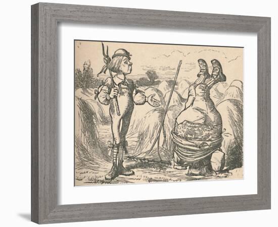 'The youth talking to this father, who is doing a handstand', 1889-John Tenniel-Framed Giclee Print