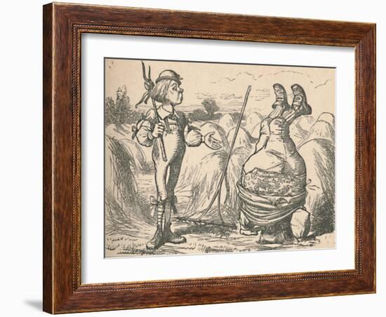 'The youth talking to this father, who is doing a handstand', 1889-John Tenniel-Framed Giclee Print