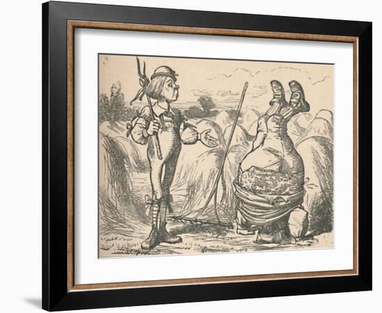 'The youth talking to this father, who is doing a handstand', 1889-John Tenniel-Framed Giclee Print