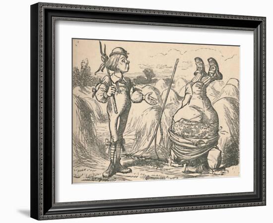 'The youth talking to this father, who is doing a handstand', 1889-John Tenniel-Framed Giclee Print