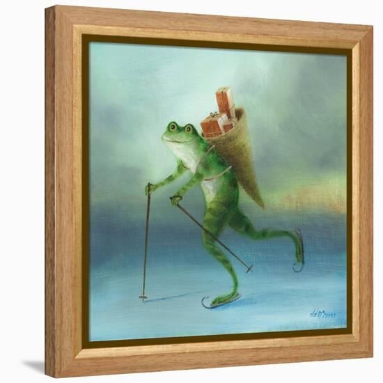 The Yuletide Frog-DD McInnes-Framed Stretched Canvas