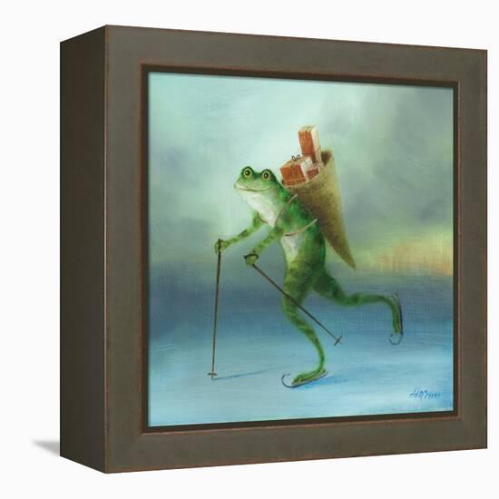 The Yuletide Frog-DD McInnes-Framed Stretched Canvas