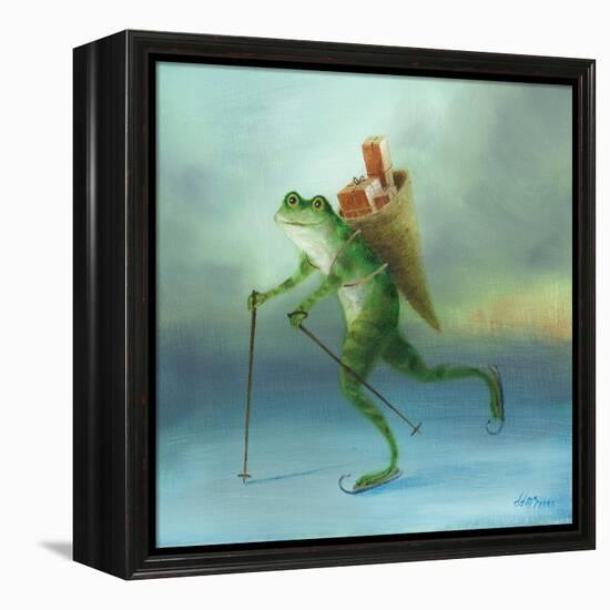 The Yuletide Frog-DD McInnes-Framed Stretched Canvas