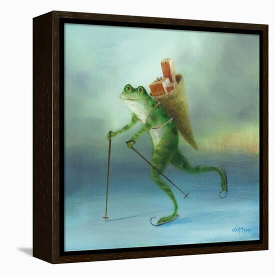 The Yuletide Frog-DD McInnes-Framed Stretched Canvas