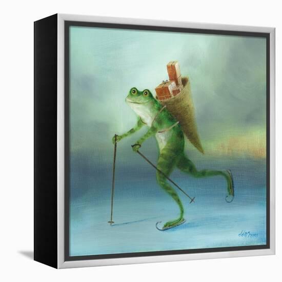 The Yuletide Frog-DD McInnes-Framed Stretched Canvas