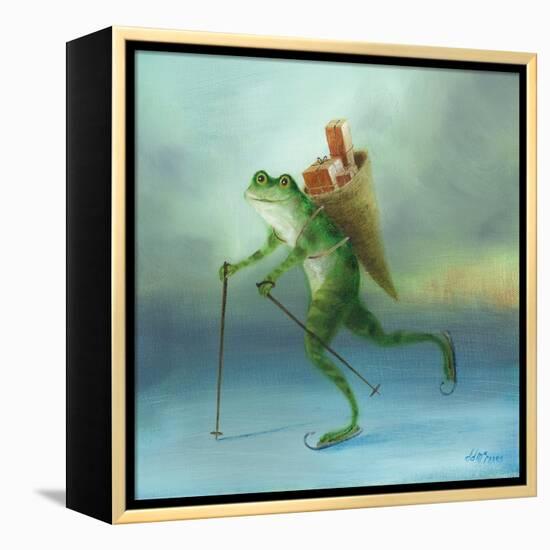 The Yuletide Frog-DD McInnes-Framed Stretched Canvas