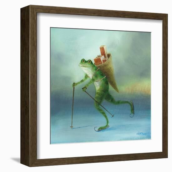 The Yuletide Frog-DD McInnes-Framed Art Print