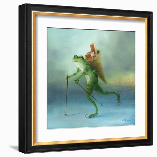 The Yuletide Frog-DD McInnes-Framed Art Print