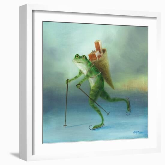 The Yuletide Frog-DD McInnes-Framed Premium Giclee Print