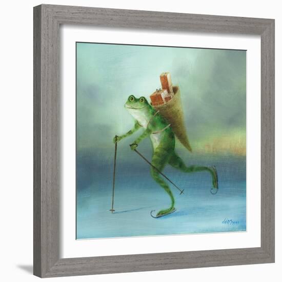 The Yuletide Frog-DD McInnes-Framed Art Print