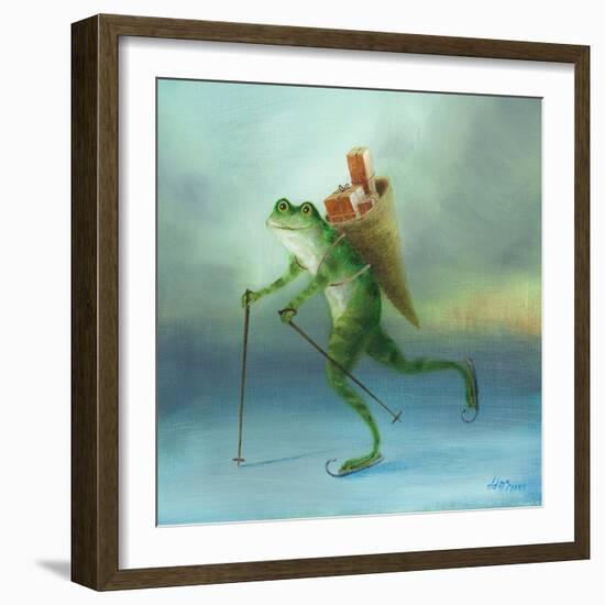 The Yuletide Frog-DD McInnes-Framed Art Print