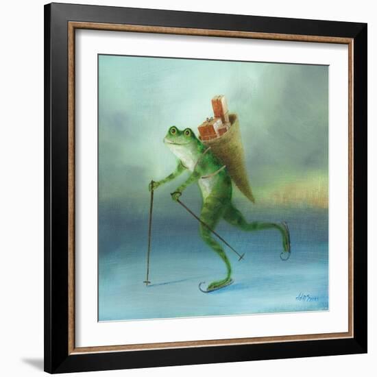 The Yuletide Frog-DD McInnes-Framed Art Print