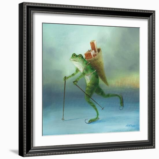 The Yuletide Frog-DD McInnes-Framed Art Print