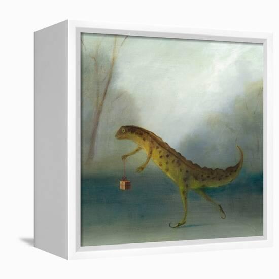 The Yuletide Newt-DD McInnes-Framed Stretched Canvas