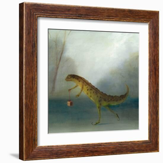 The Yuletide Newt-DD McInnes-Framed Art Print